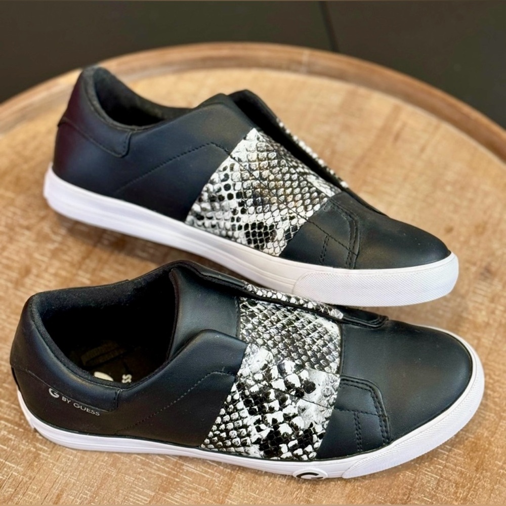 Guess Sneakers - Faux Snake Skin - Slip-On Design. Women’s Shoes, Size - 7.5 NWT